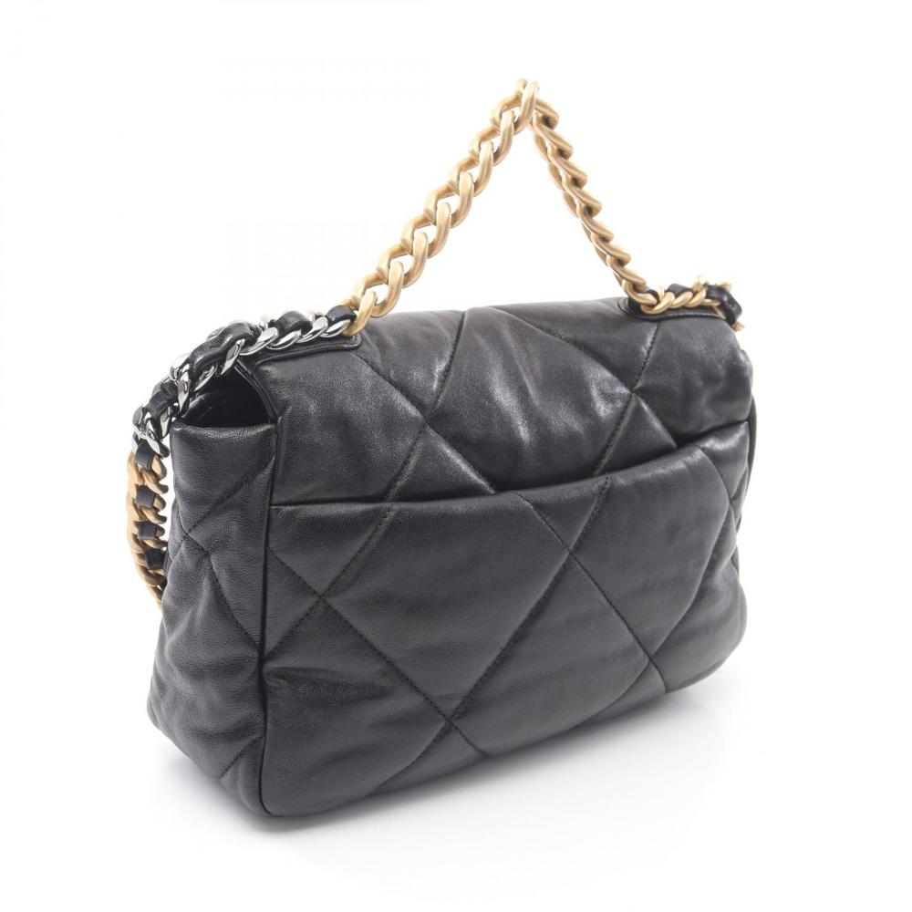 Black Leather Chanel Handbag