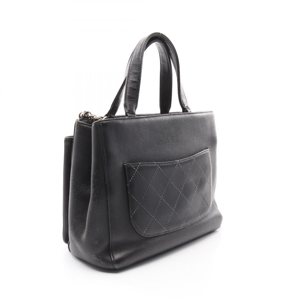 Black Leather Chanel Handbag