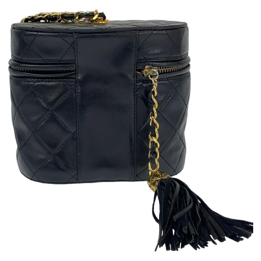 Black Leather Chanel Handbag