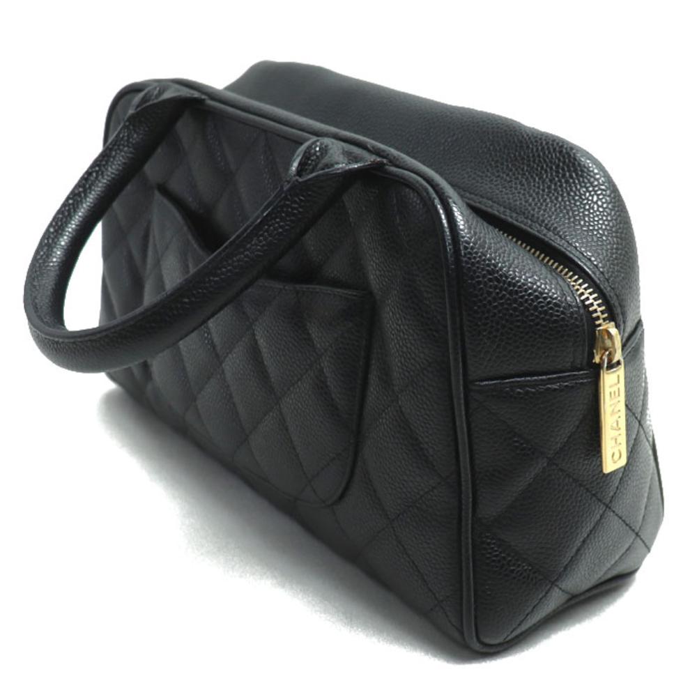 Black Leather Chanel Handbag