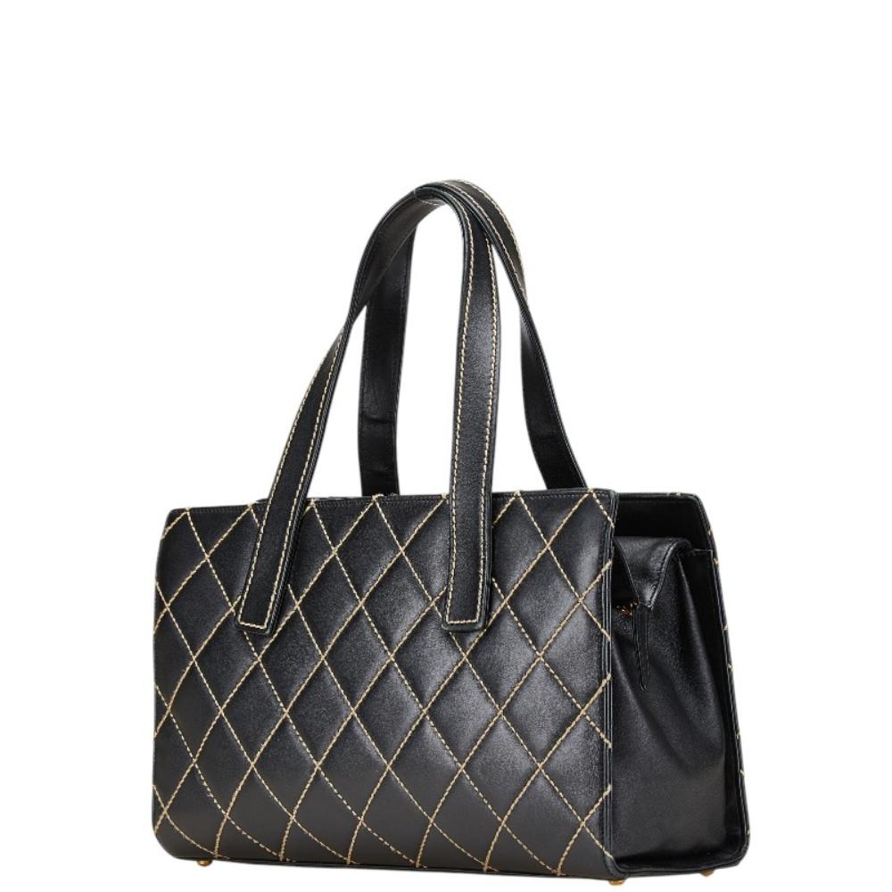 Black Leather Chanel Handbag