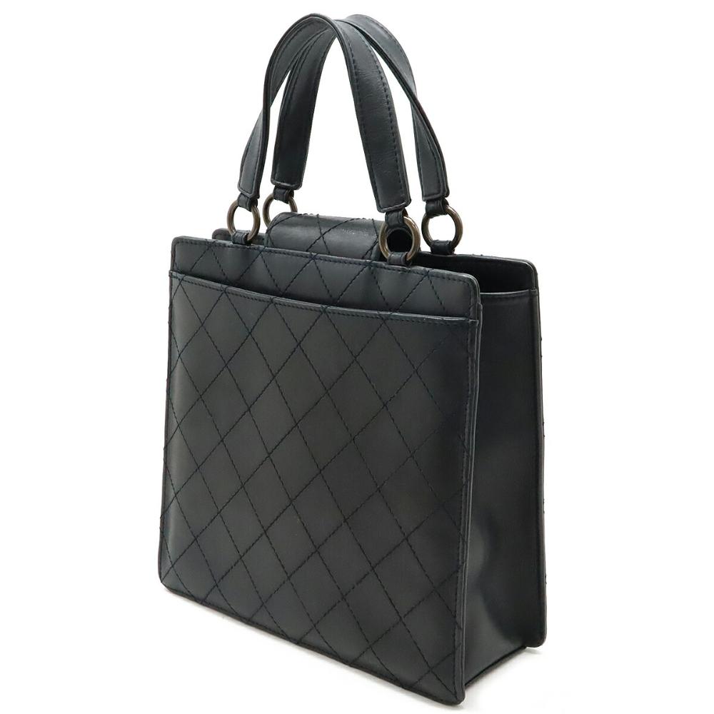 Black Leather Chanel Handbag