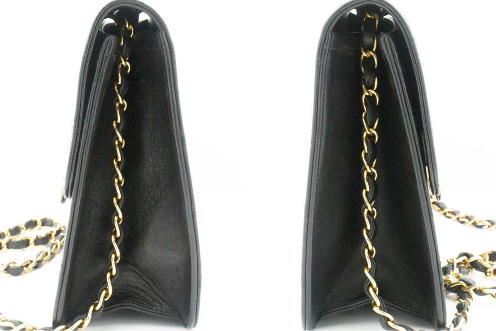 Black Leather Chanel Shoulder Bag