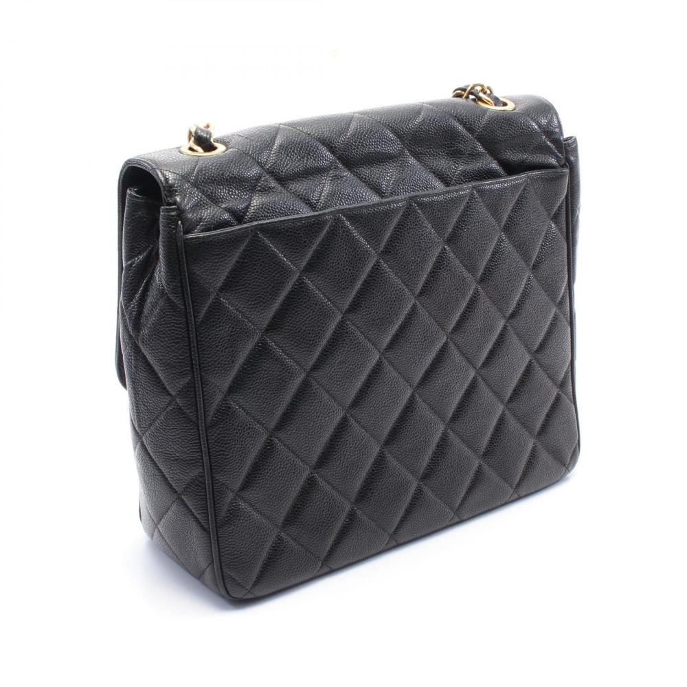 Black Leather Chanel Deauville