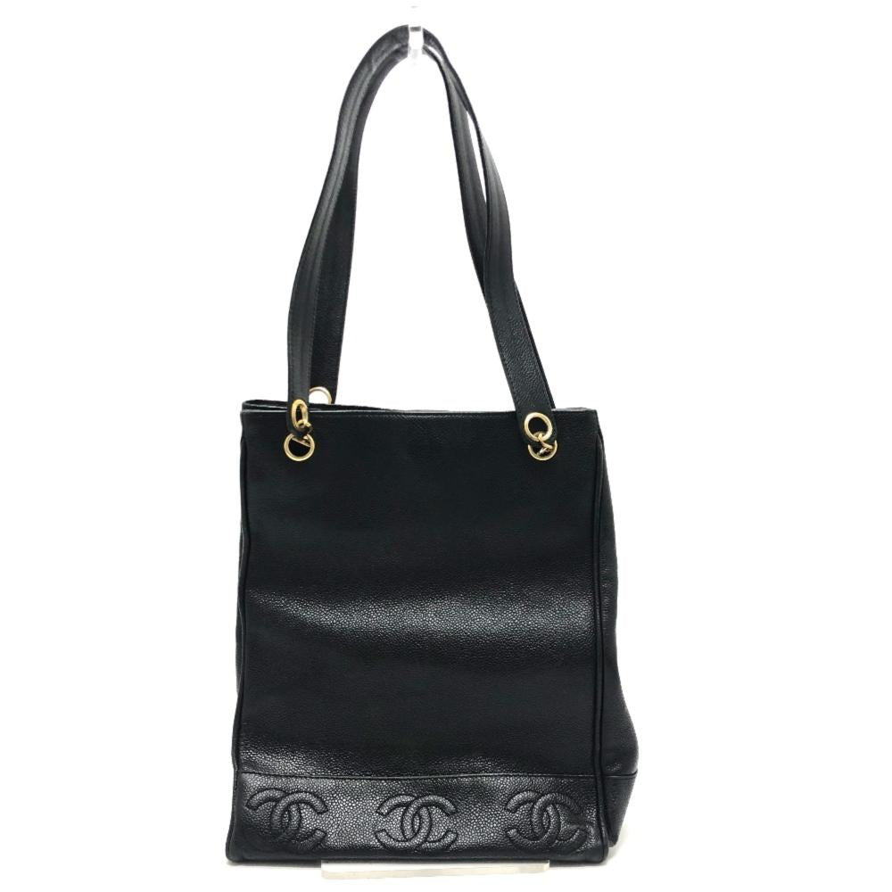 Black Leather Chanel Shoulder Bag