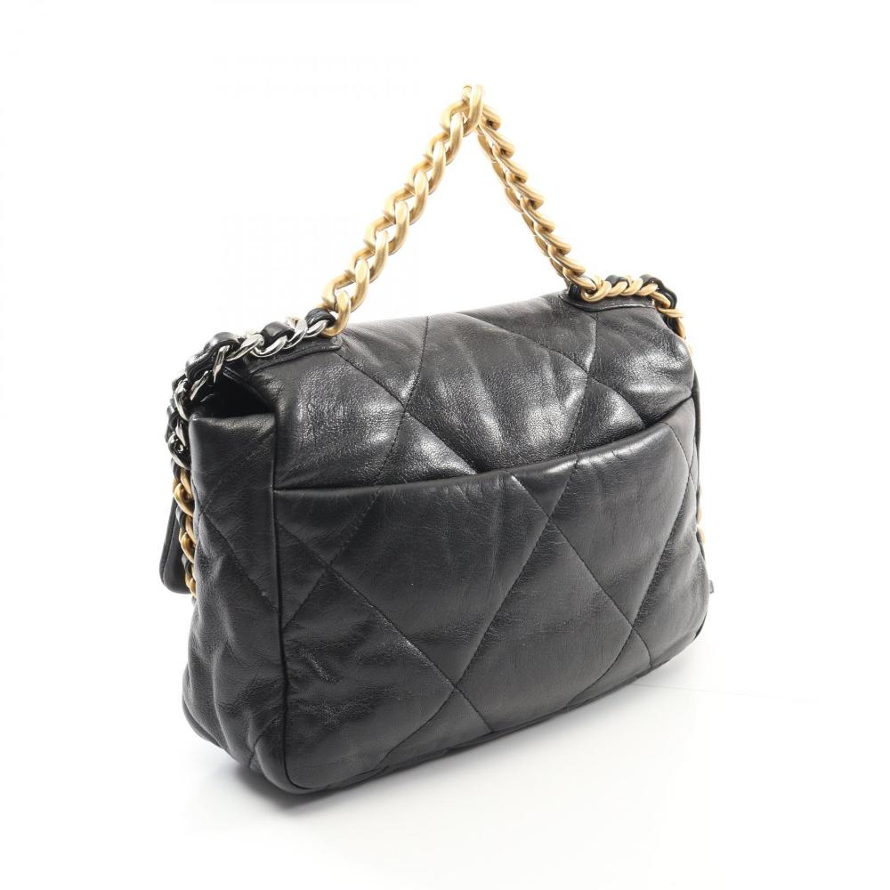 Black Leather Chanel Handbag