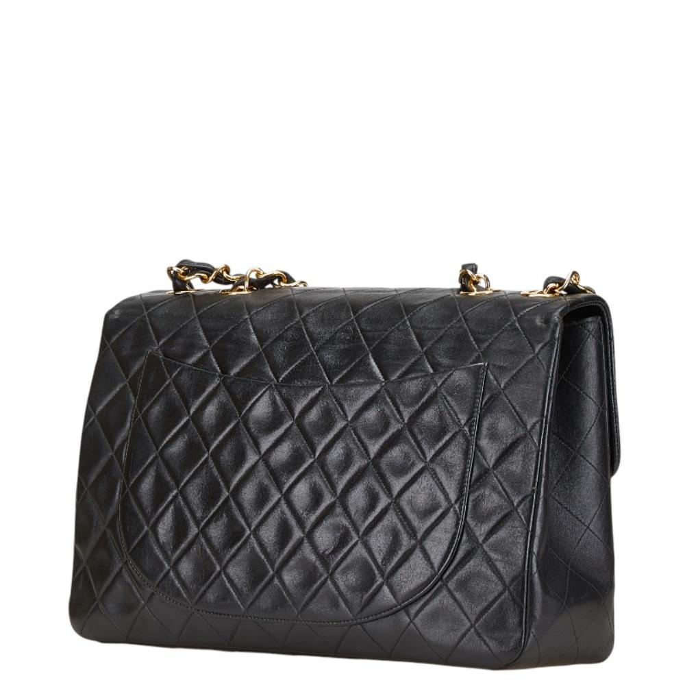 Black Leather Chanel Deauville