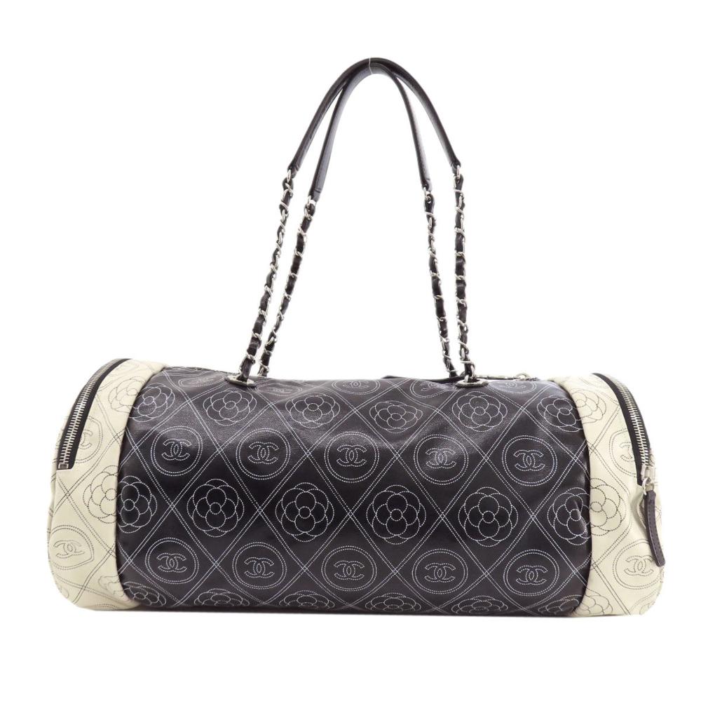 Black Leather Chanel Travel Bag