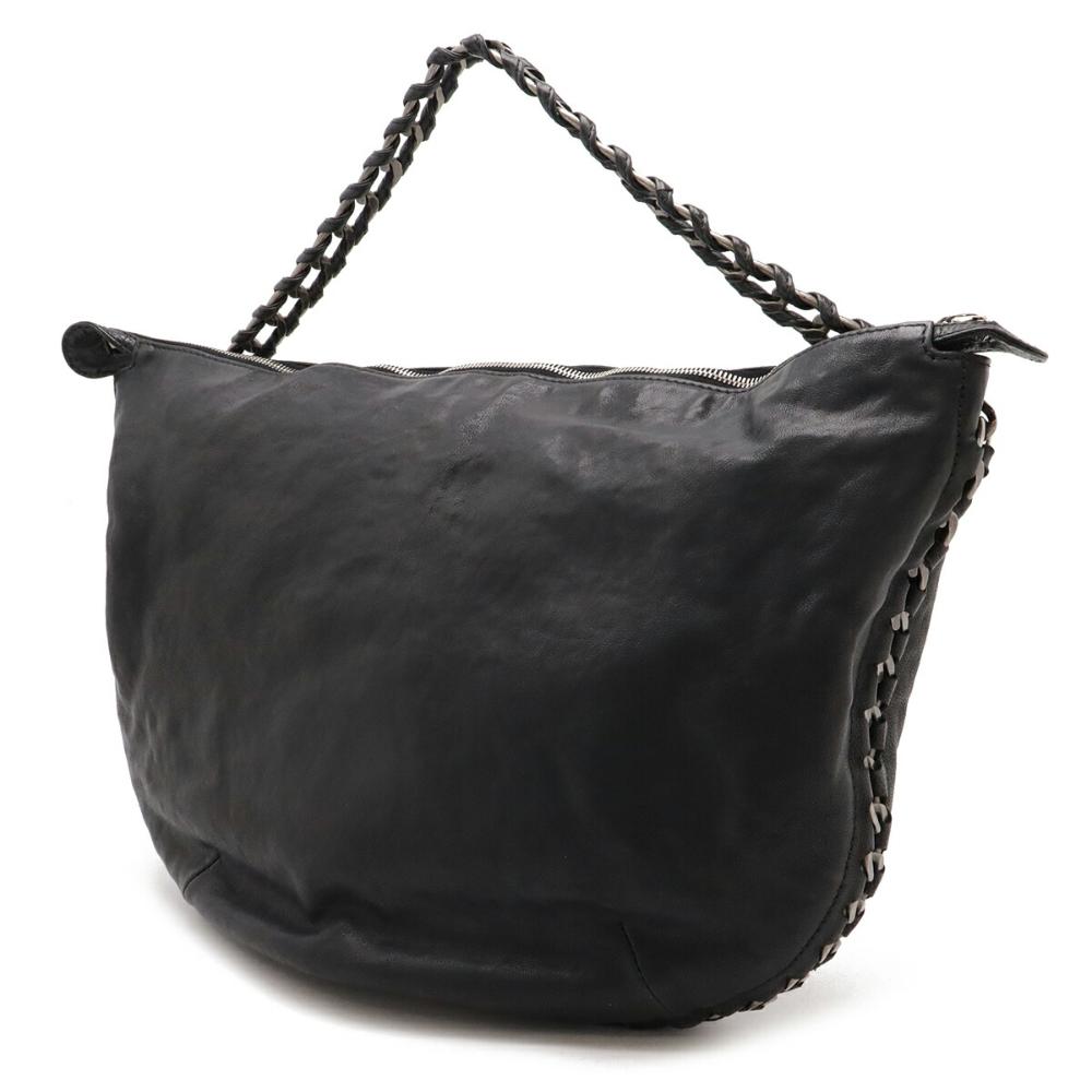 Black Leather Chanel Handbag