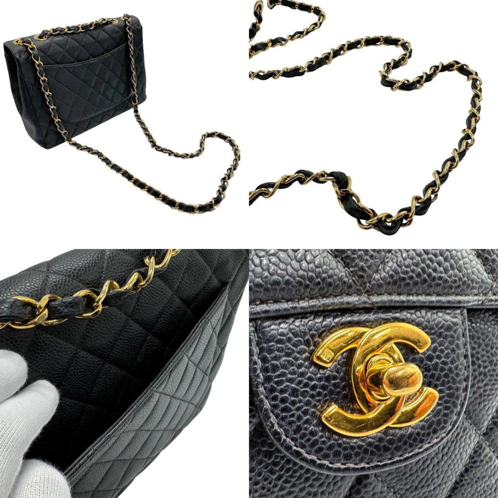 Black Leather Chanel Crossbody Bag