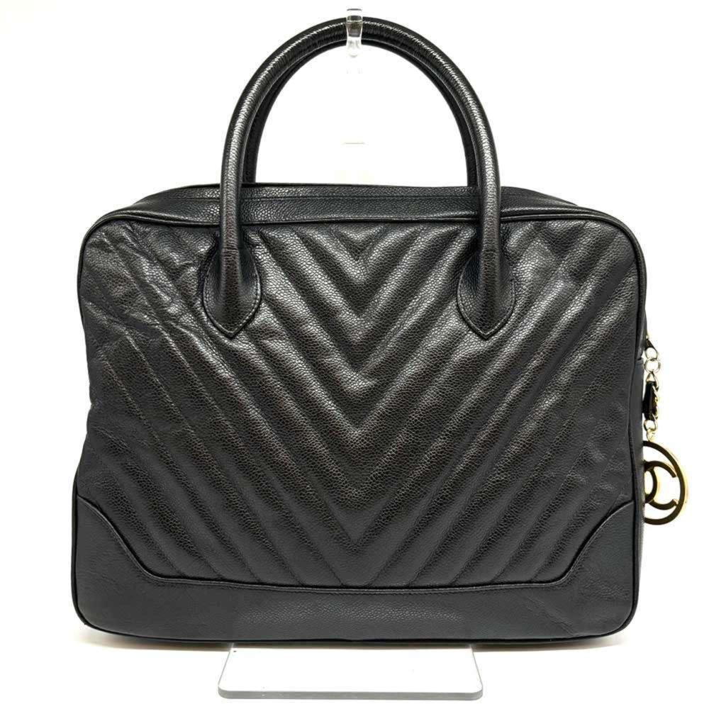 Black Leather Chanel Handbag