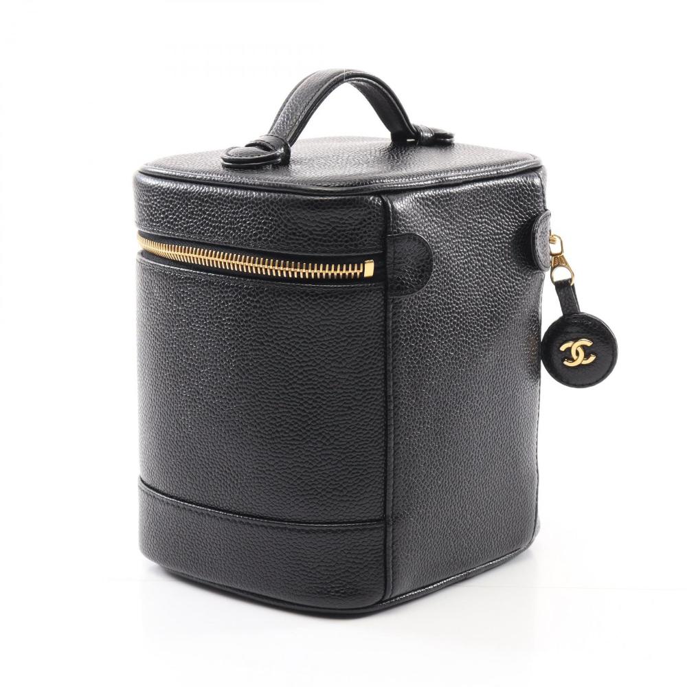 Black Leather Chanel Handbag