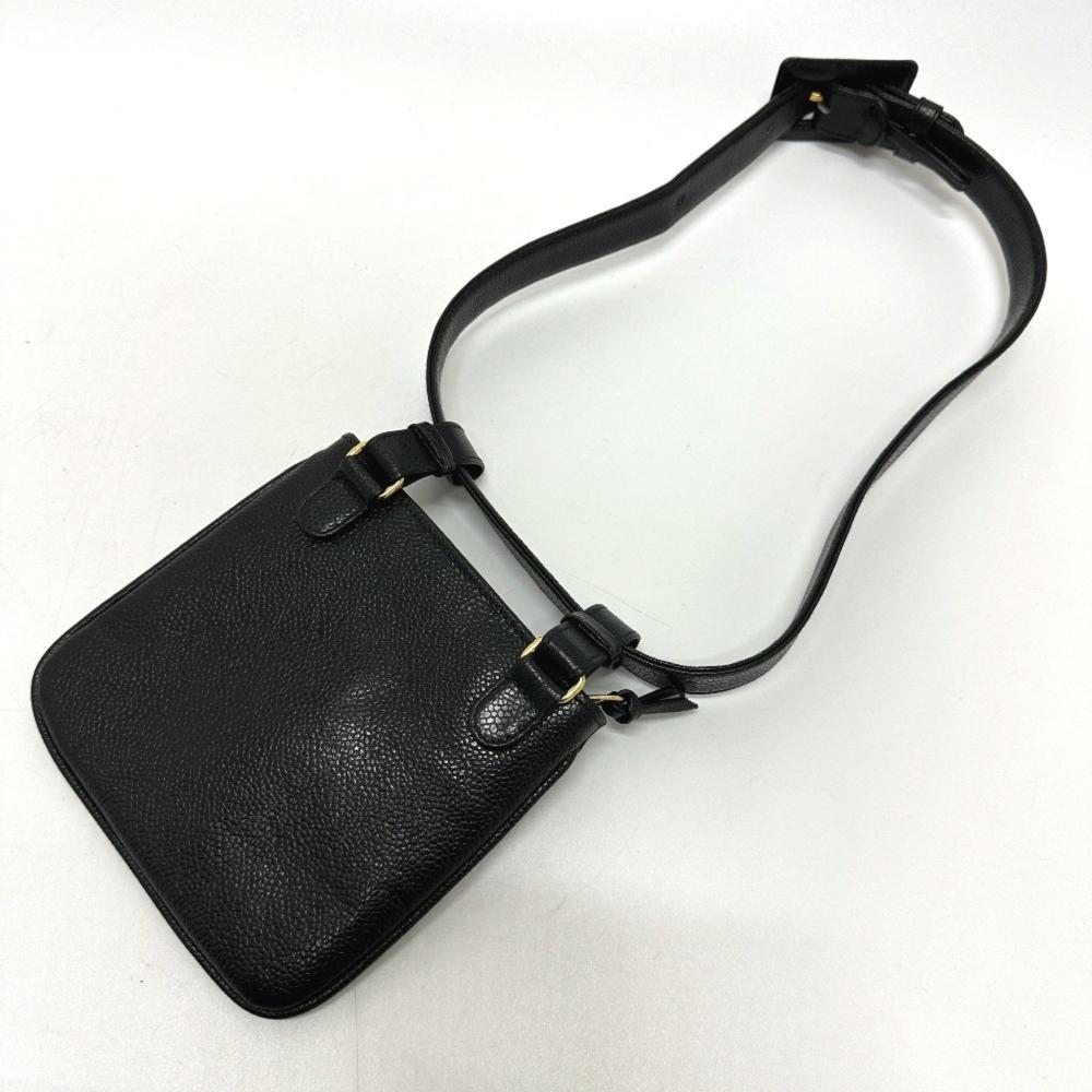 Black Leather Chanel Pouch