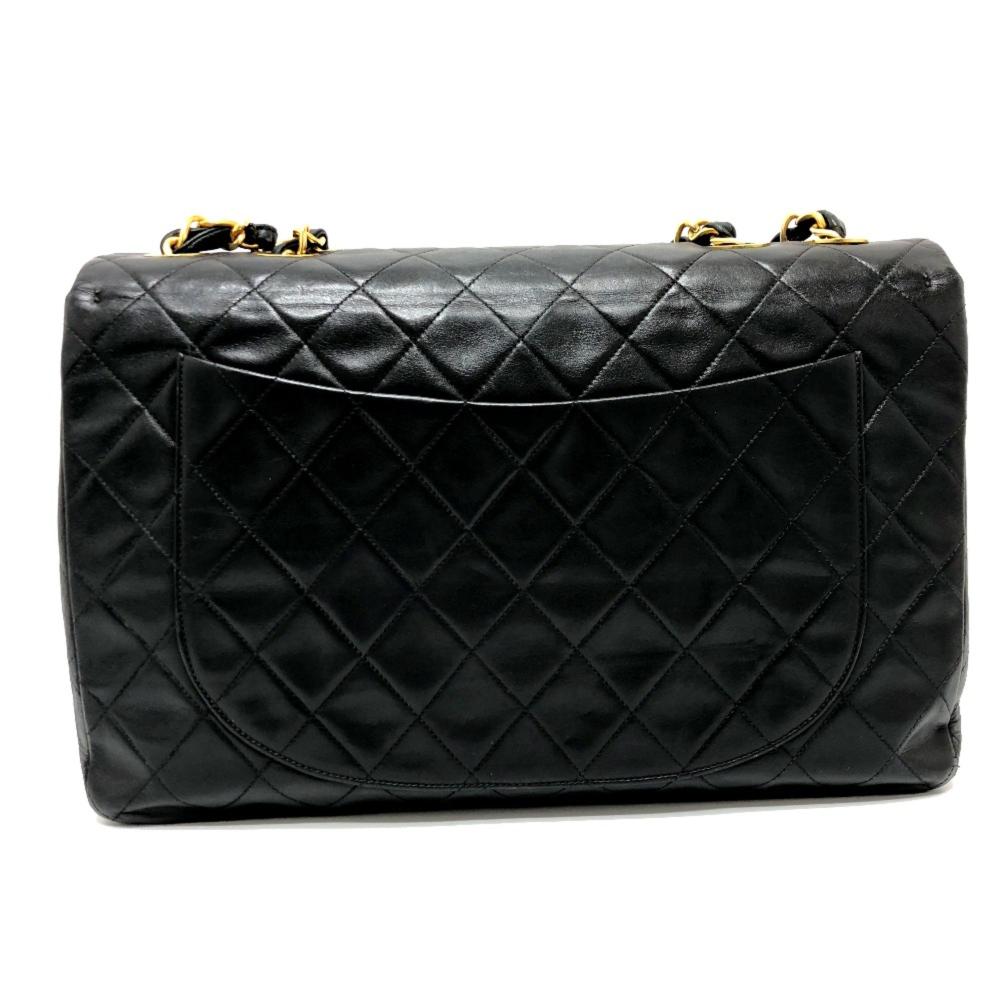 Black Leather Chanel Shoulder Bag