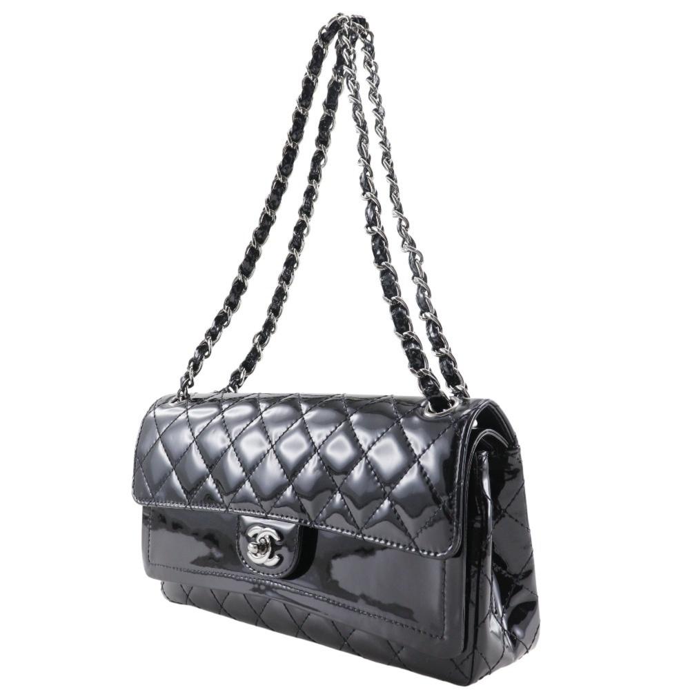 Black Leather Chanel Flap Bag