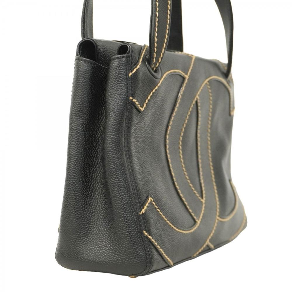 Black Leather Chanel Handbag
