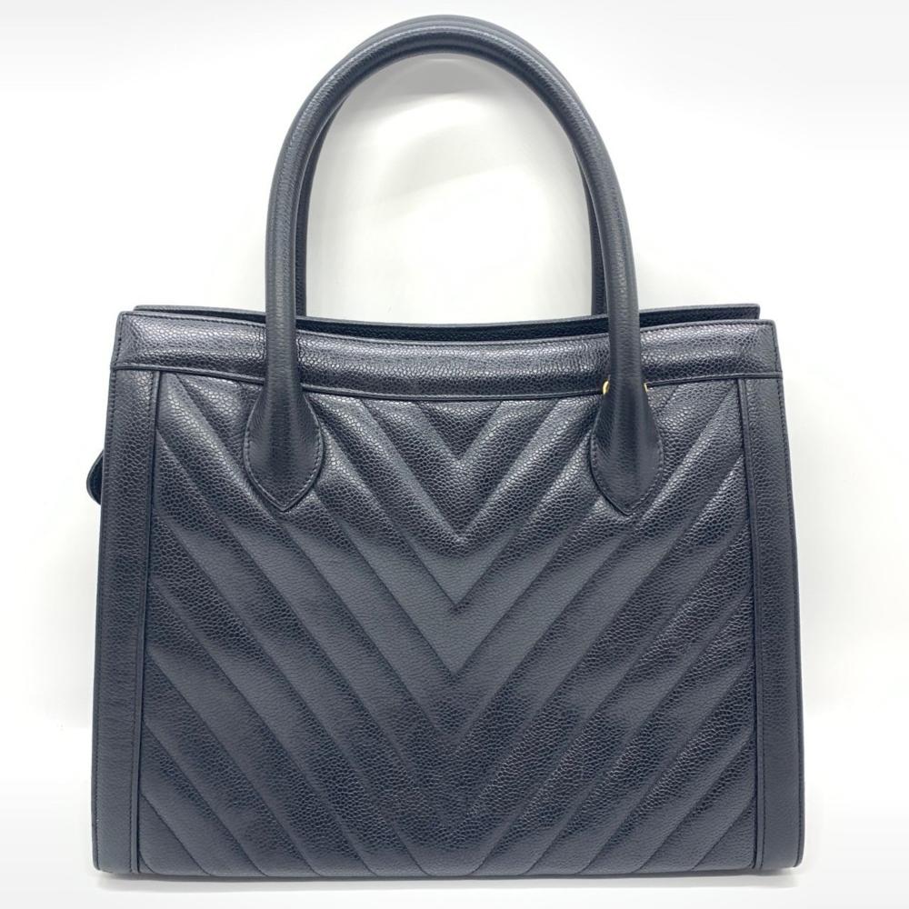 Black Leather Chanel Handbag