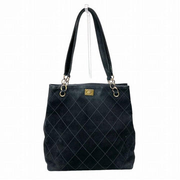 Black Suede Chanel Shoulder Bag