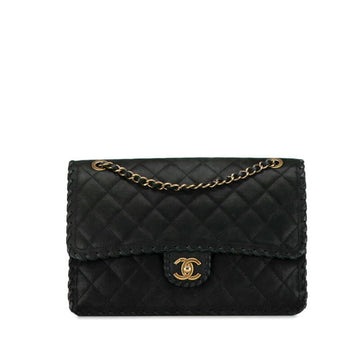 Black Suede Chanel Shoulder Bag