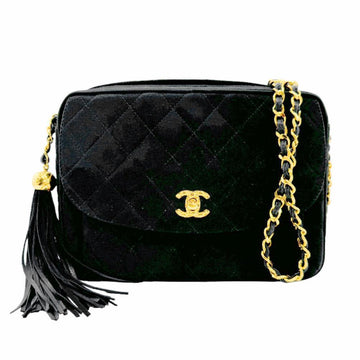 Black Suede Chanel Shoulder Bag
