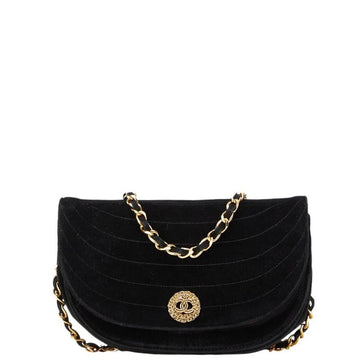 Black Suede Chanel Shoulder Bag