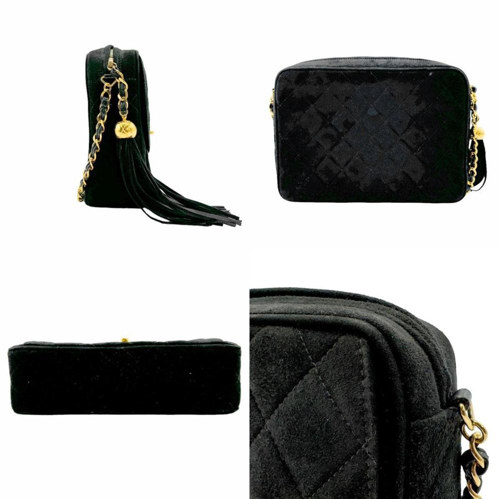 Black Suede Chanel Shoulder Bag