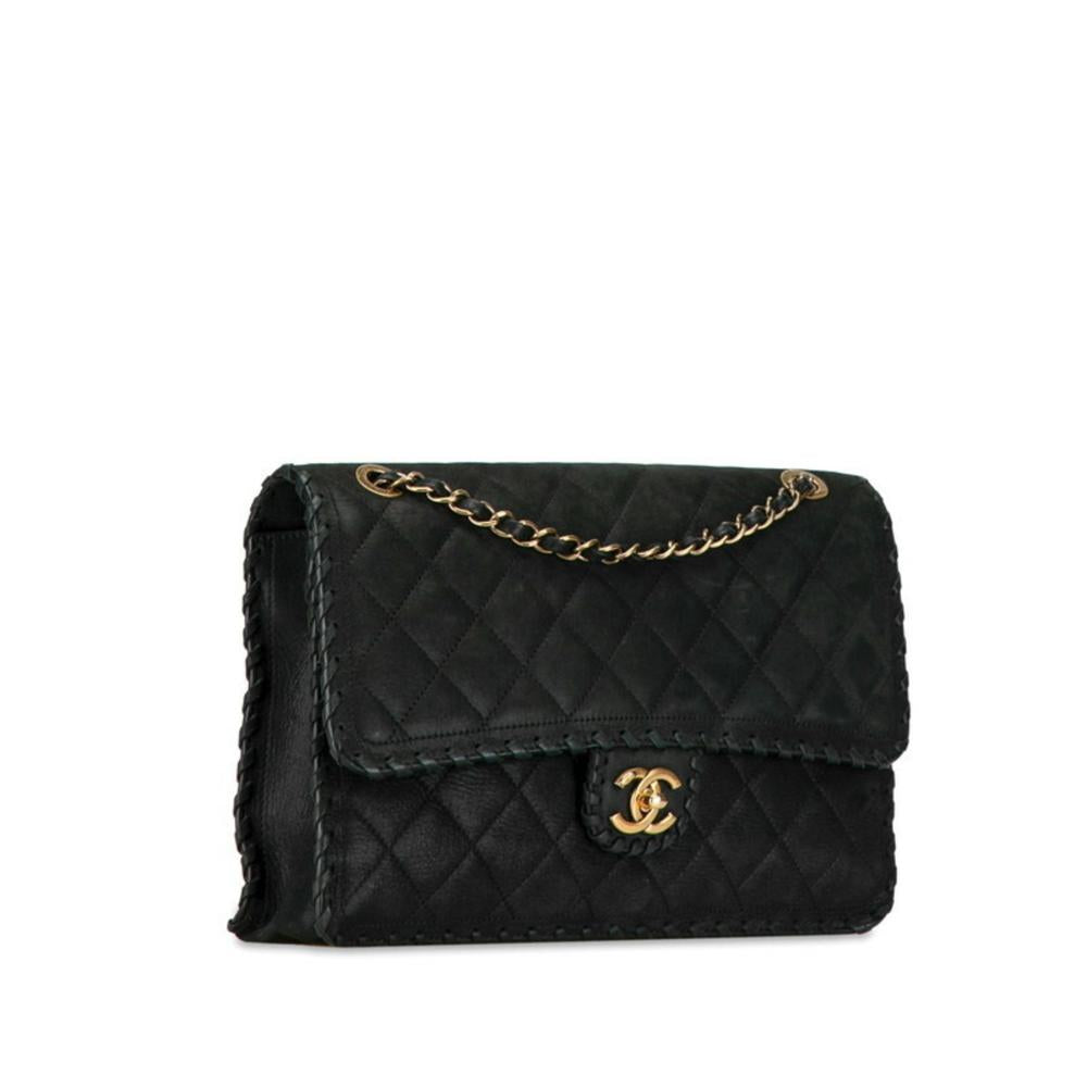 Black Suede Chanel Shoulder Bag