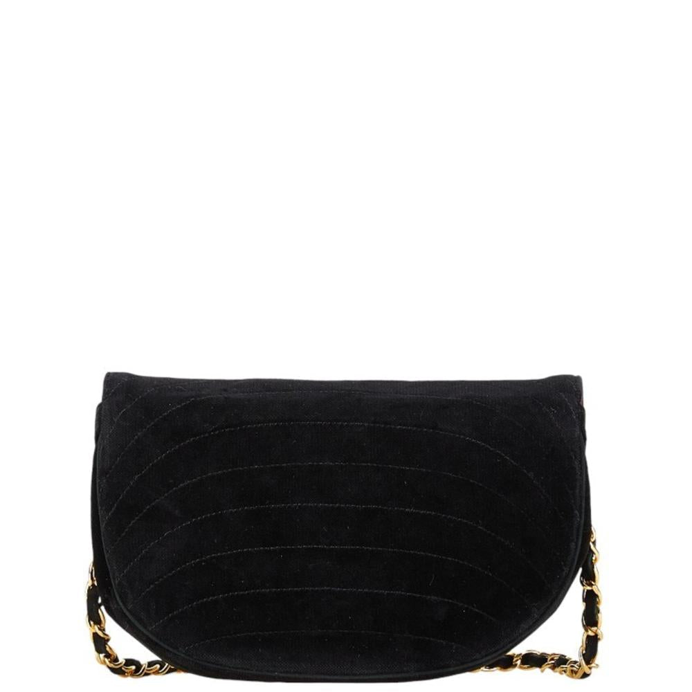 Black Suede Chanel Shoulder Bag