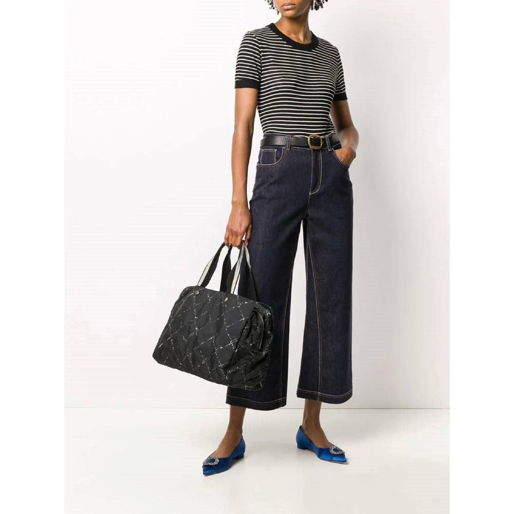 Blue Fabric Chanel Handbag