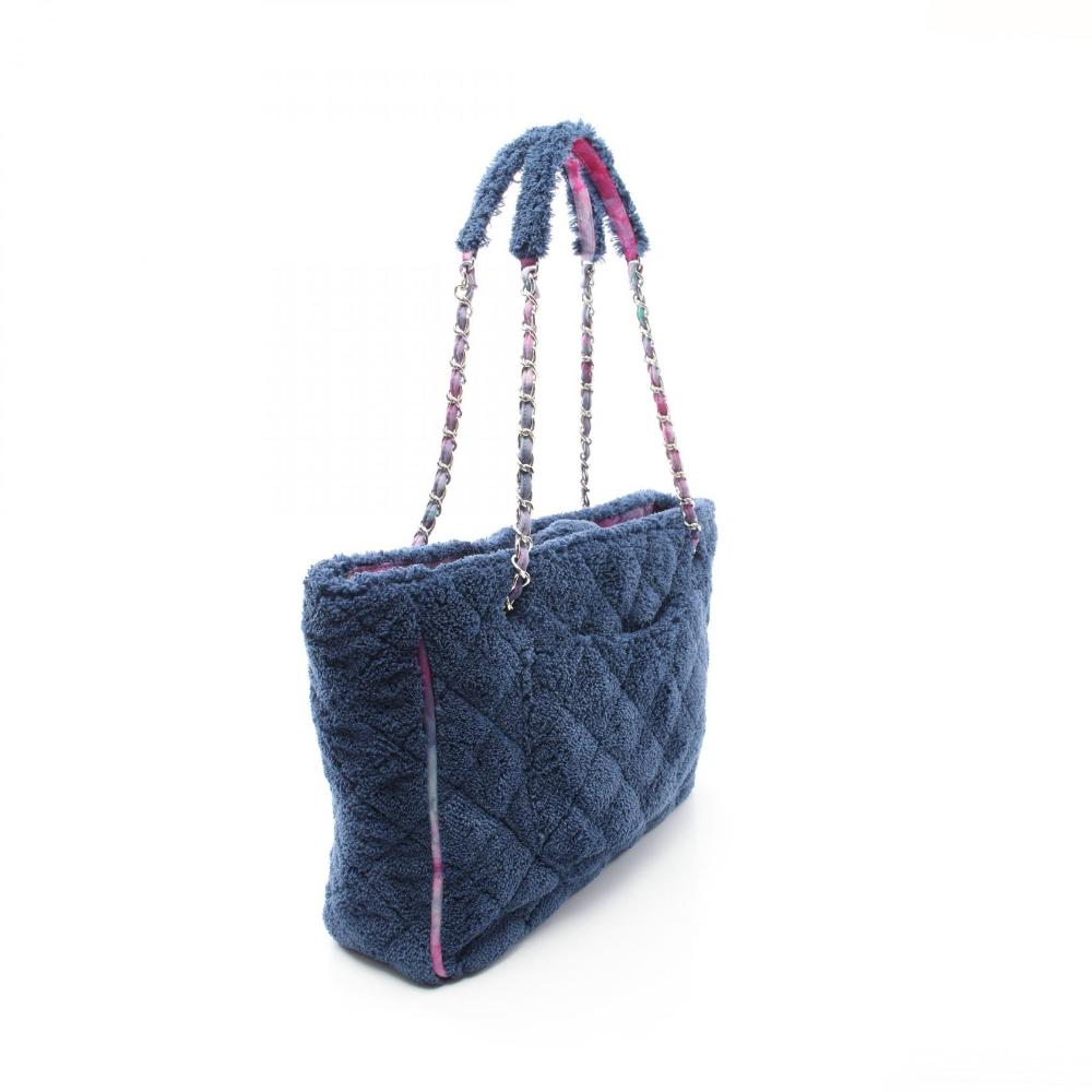 Blue Fabric Chanel Tote