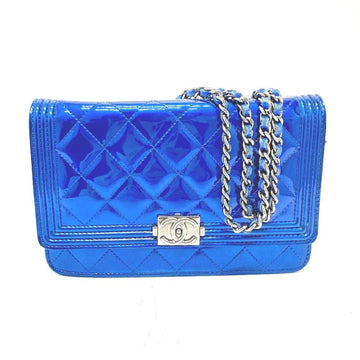 Blue Leather Chanel Shoulder Bag
