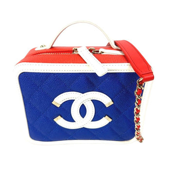 Blue Leather Chanel Crossbody Bag