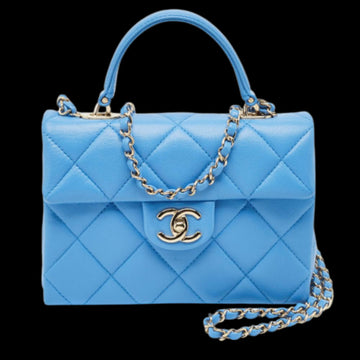 Blue Leather Chanel Handbag