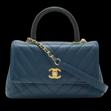Blue Leather Chanel Handbag