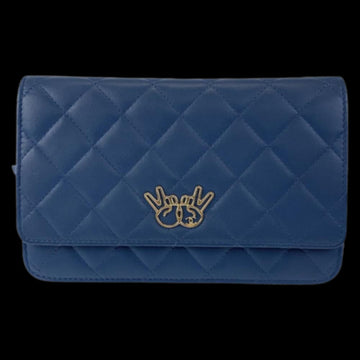 Blue Leather Chanel Wallet On Chain