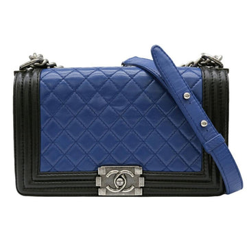 Blue Leather Chanel Shoulder Bag