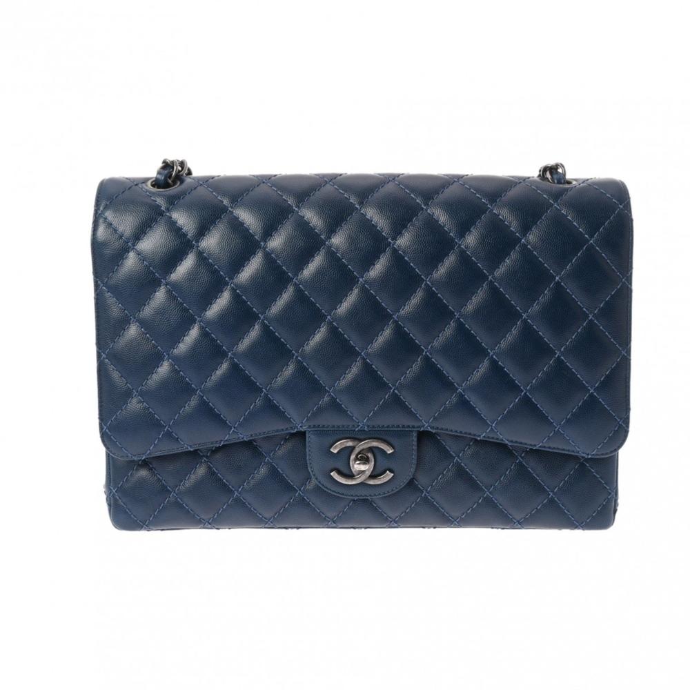 Blue Leather Chanel Flap Bag