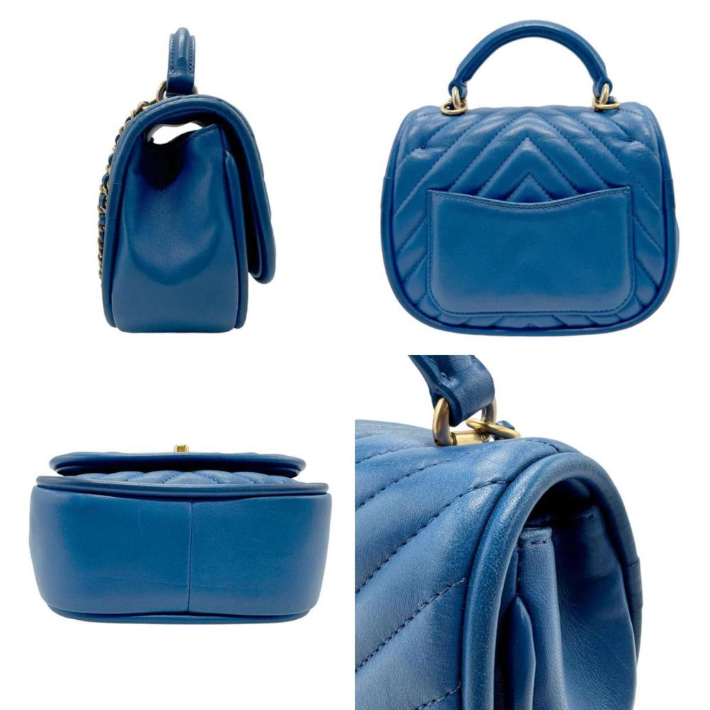 Blue Leather Chanel Handbag