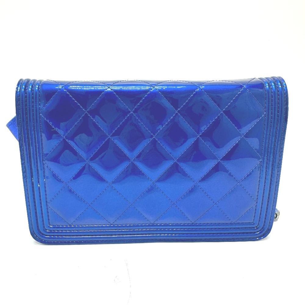 Blue Leather Chanel Crossbody Bag