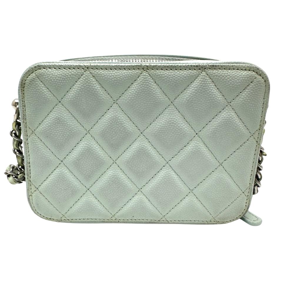 Blue Leather Chanel Crossbody Bag
