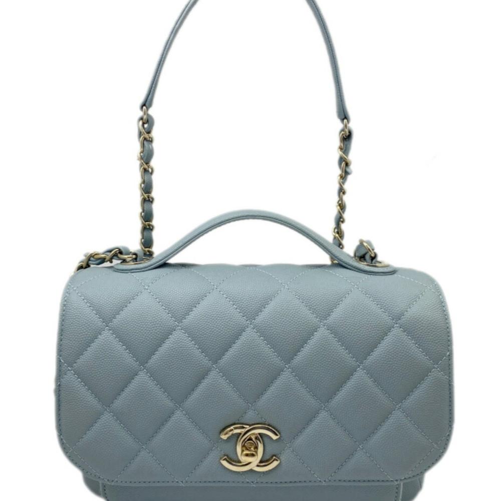 Blue Leather Chanel Handbag
