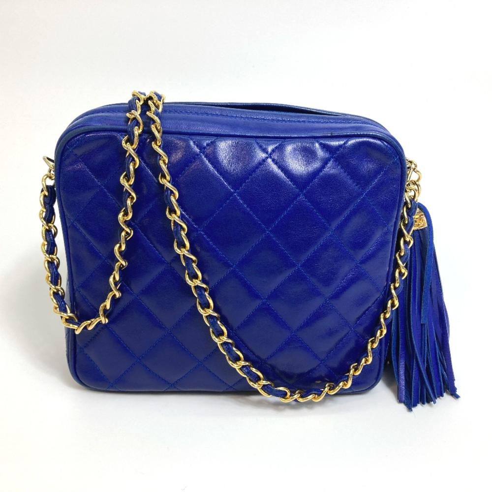 Blue Leather Chanel Shoulder Bag