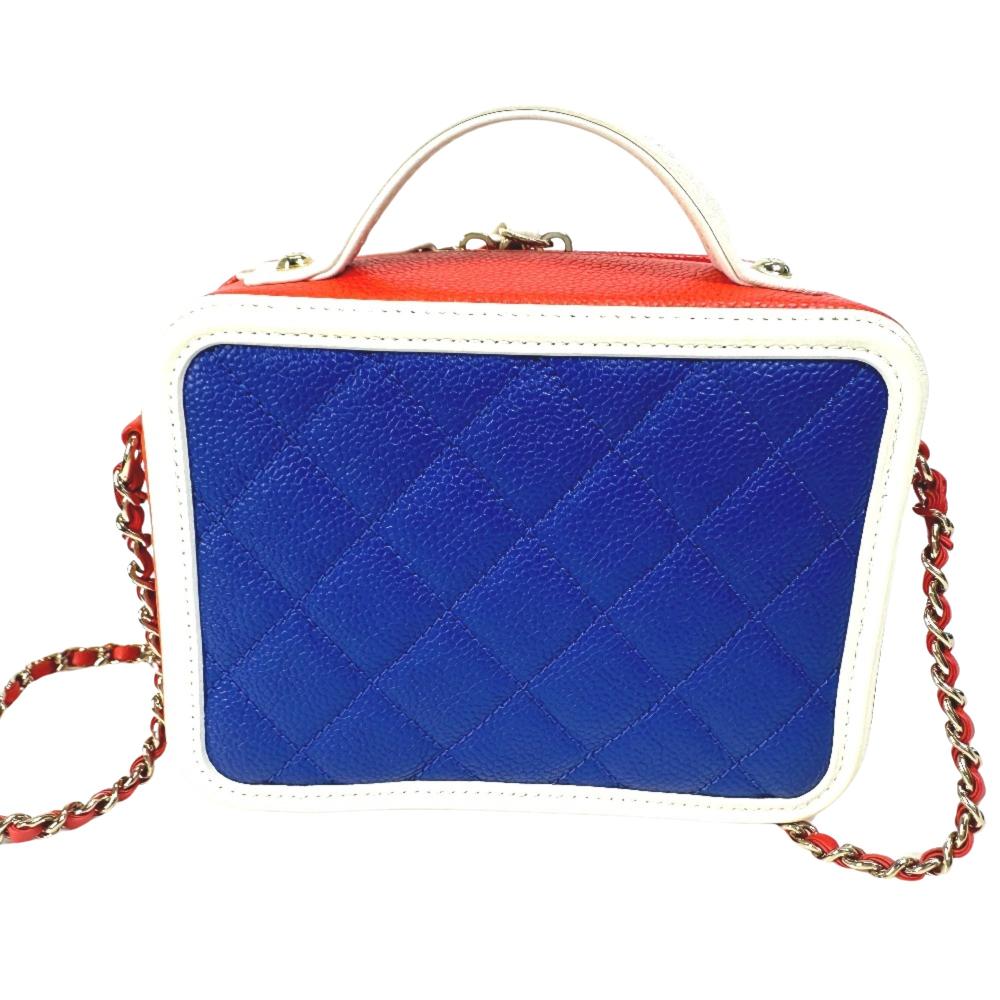 Blue Leather Chanel Crossbody Bag