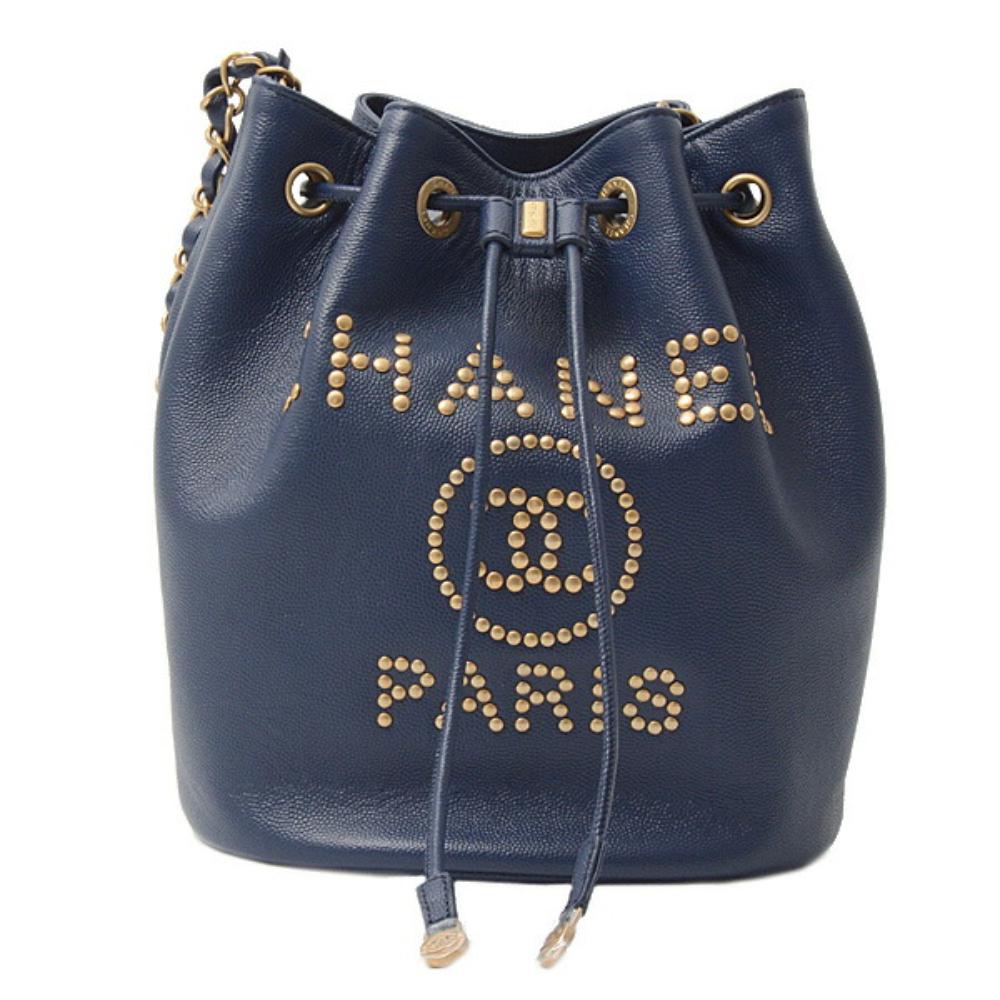 Blue Leather Chanel Deauville