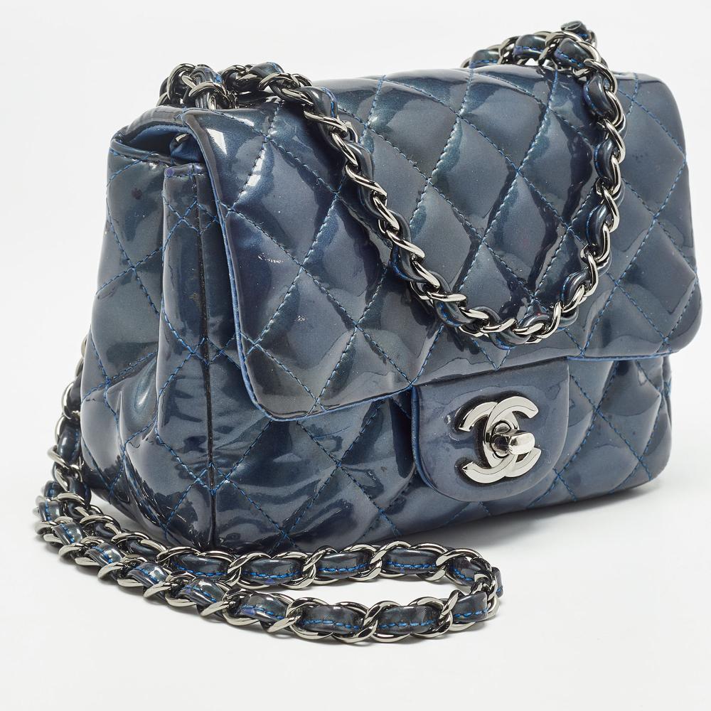 Blue Leather Chanel Flap Bag