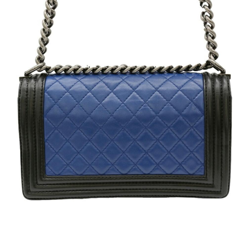 Blue Leather Chanel Shoulder Bag
