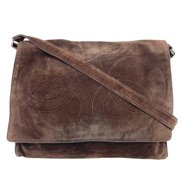 Brown Suede Chanel Shoulder Bag