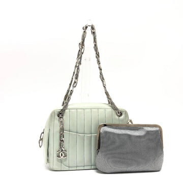 Green Leather Chanel Shoulder Bag