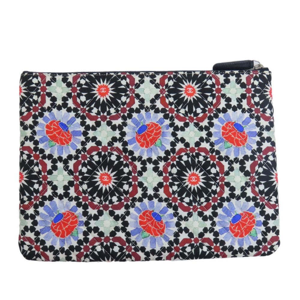 Multicolor Canvas Chanel Pouch