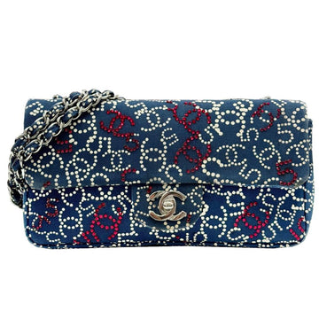 Multicolor Cotton Chanel Shoulder Bag